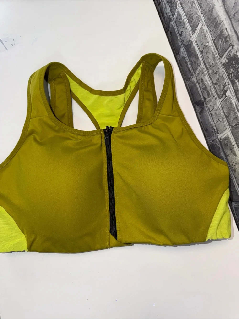 Nike Women’s Yellow and Olive Racerback sports bra